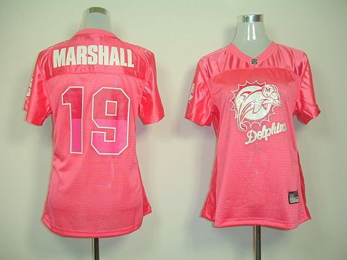 Dolphins #19 Brandon Marshall Pink 2011 Women's Fem Fan NFL Jersey - Click Image to Close